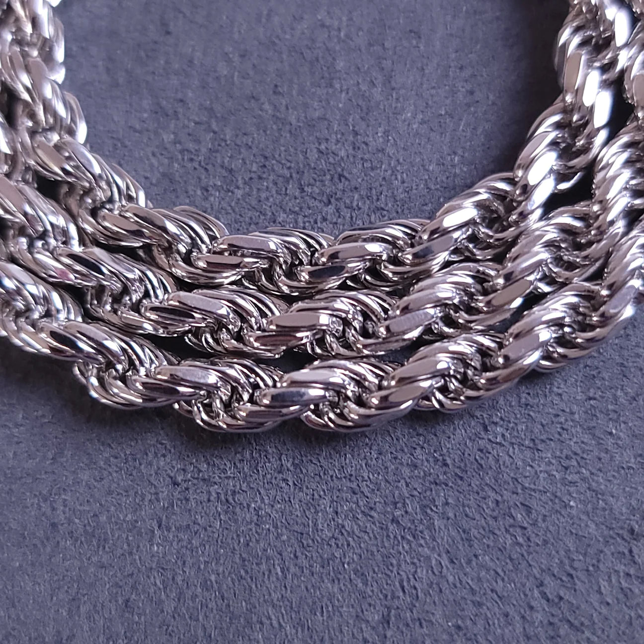 6mm 10K Vermeil Rope Chain  (VVS Moissanite Diamond Lock)