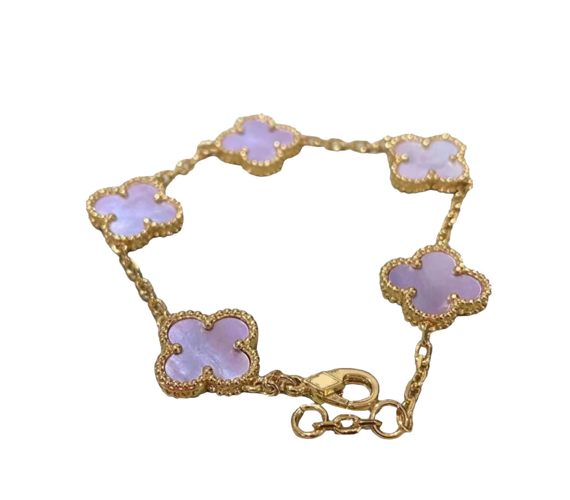 CLOVER BRACELETS ANY COLOR W/ GOLD TRIM