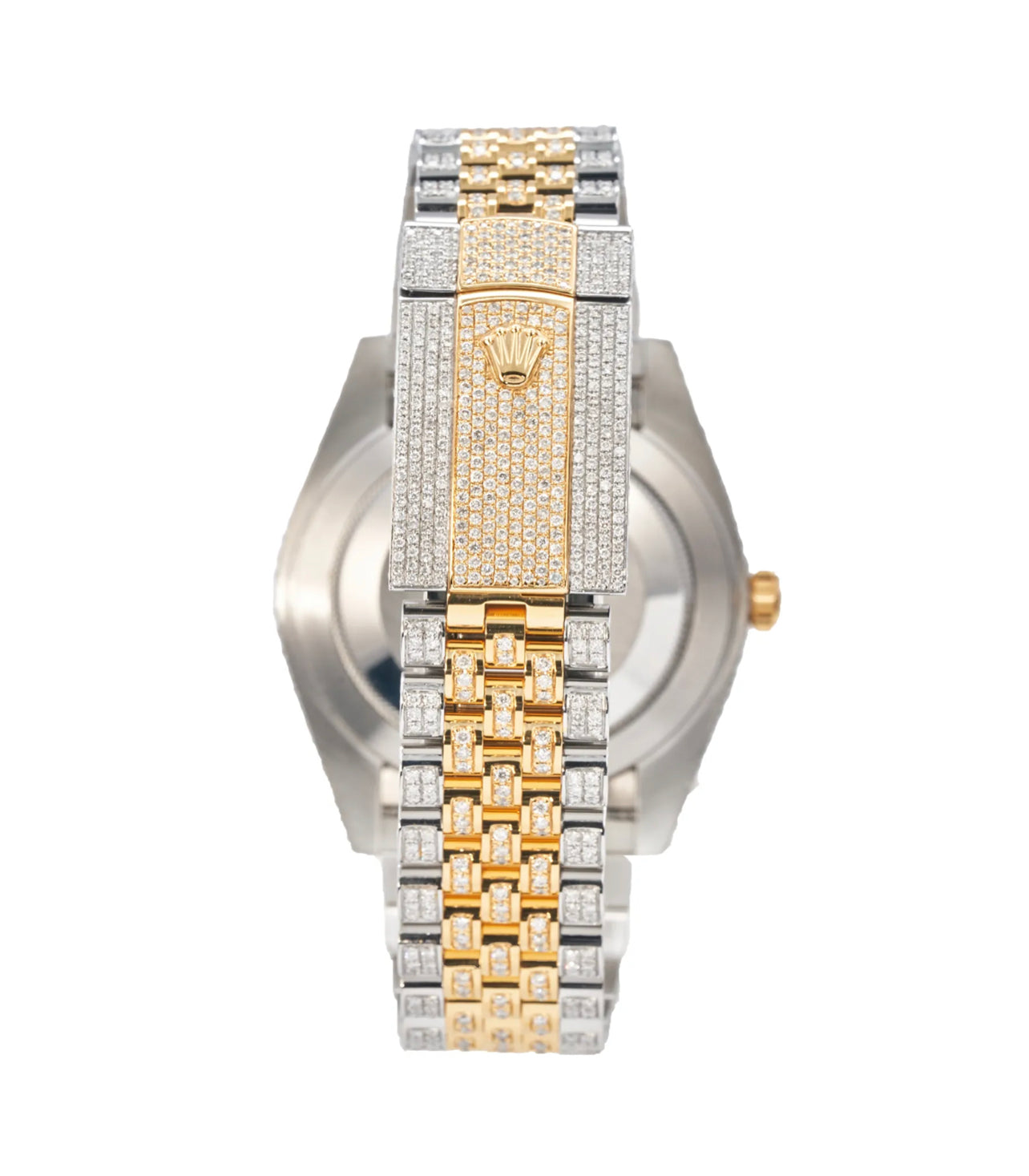 ROLEX DateJust 41mm Jubilee Oyster Perpetual Two Tone Iced Out Watch